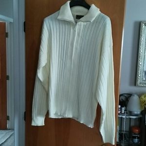Brand new men's cream zip up sweater 2XL